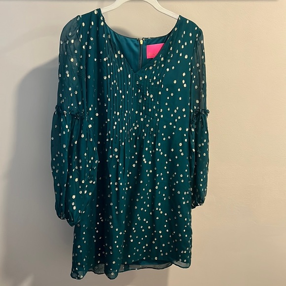 Lilly Pulitzer Dresses Lilly Pulitzer Green And Gold Dress Poshmark